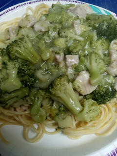 A picture of Pork and Broccoli in a Cantonese Sauce.
