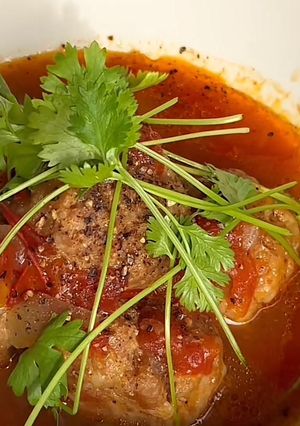 Hình của món Xíu mại sốt cà chua.