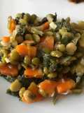 Salada de ervilha com cenoura e acelga