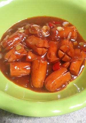 Foto resep Sosis saus barbeque pedas 😋
