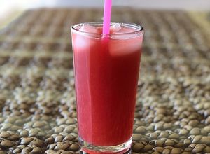 Una foto de Cocktail de frambuesa sin alcohol