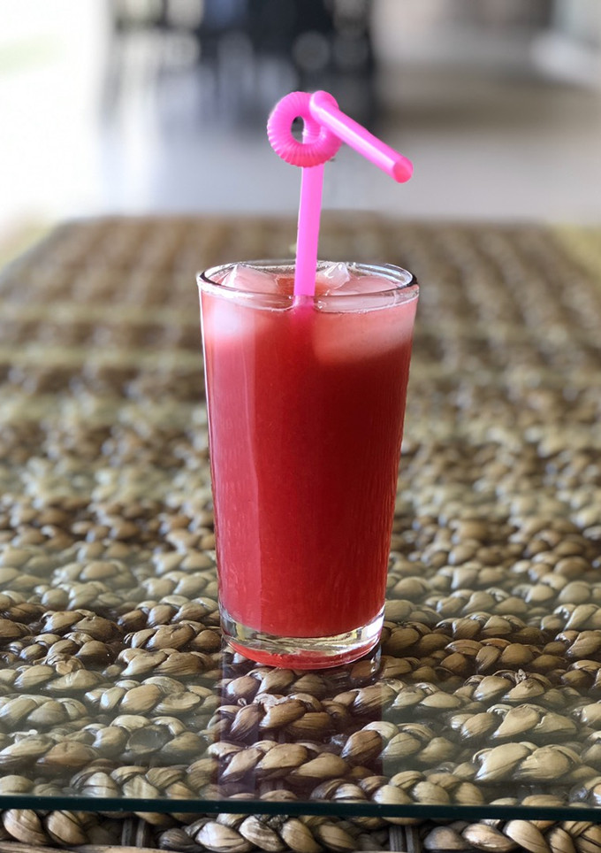 Una foto de Cocktail de frambuesa sin alcohol