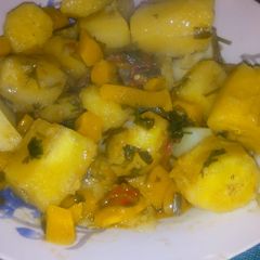 A picture of Irish potatoes with matoke.