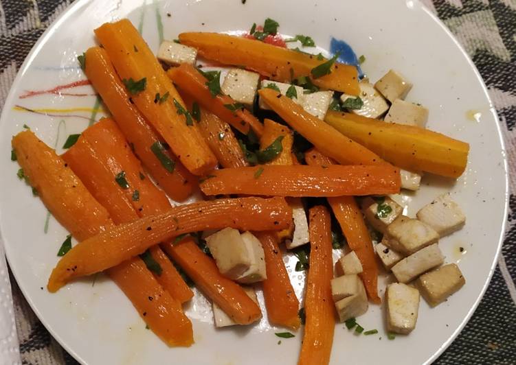 Carote arrostite con tofu