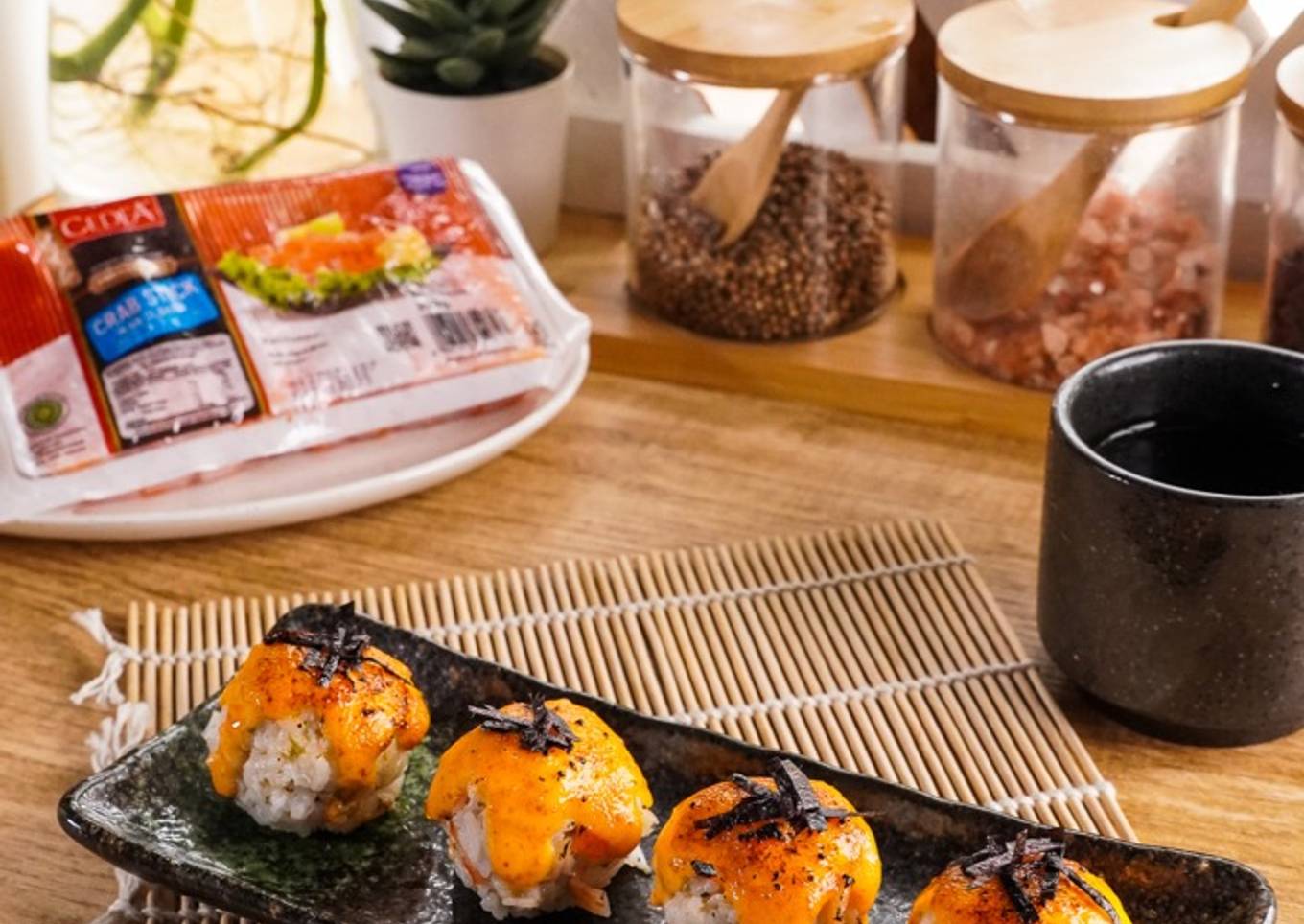 Rice Ball Crab Stick Mentai