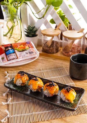 Foto resep Rice Ball Crab Stick Mentai