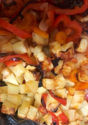 Una foto de Solomillo de cerdo con verduras