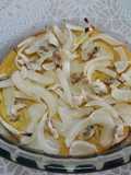 Fainá-pizza de cebolla sin gluten y vegana