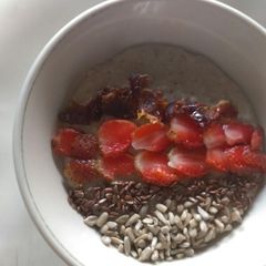 Seeds and fruit oatmeal bowl #mykidsfavouritedishcontest A picture of Seeds and fruit oatmeal bowl #mykidsfavouritedishcontest.