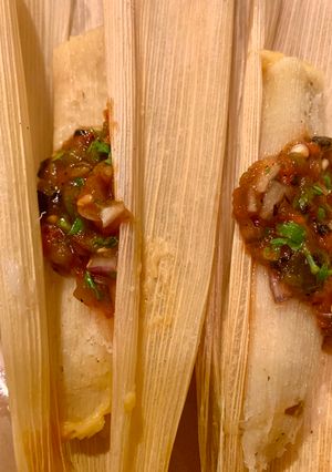 A picture of Cheese and Poblano Tamale.