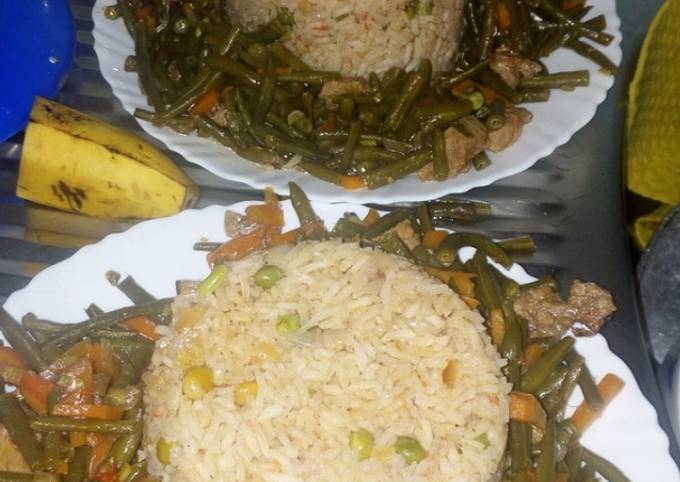 Pilau with French beans