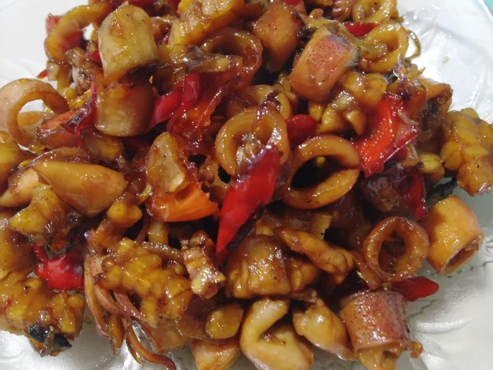 Cara Mudah Membikin Resep  Tumis tempe cumi asin yang Enak, Sempurna