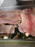 Pescado al horno con verduras