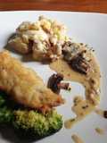Mushroom snapper served with french potato salad