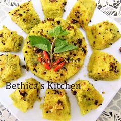 A picture of Minty Semolina Dhokla.