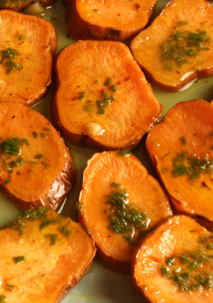 Una foto de Batatas asadas al aceite de lima