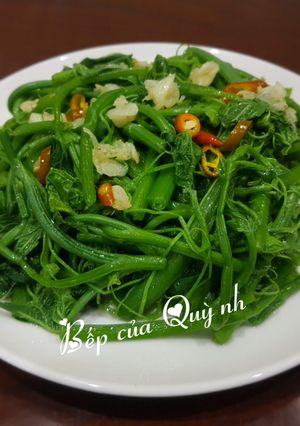 Hình của món Ngọn su su xào tỏi.
