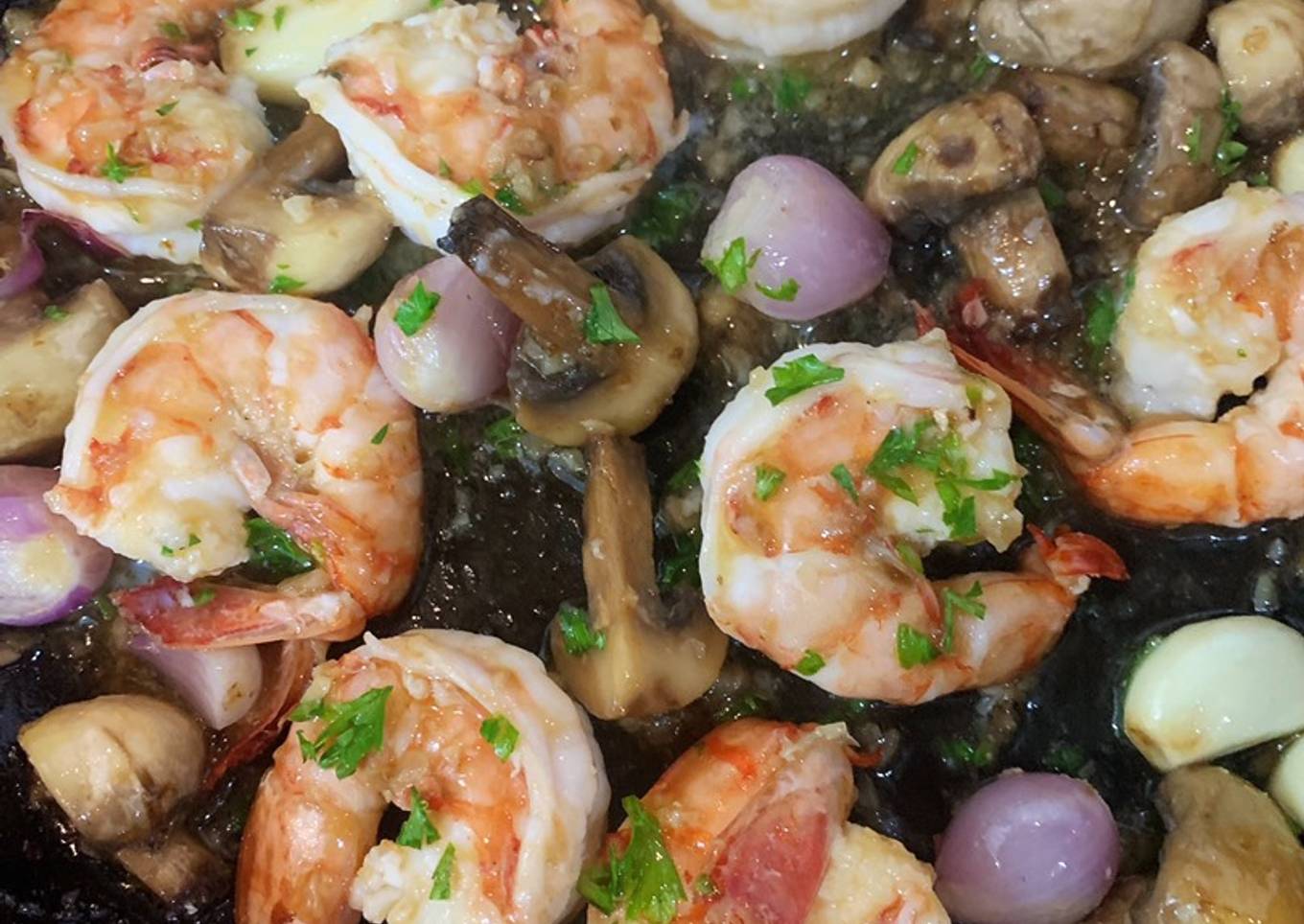 Garlic butter Prawn & Mushroom