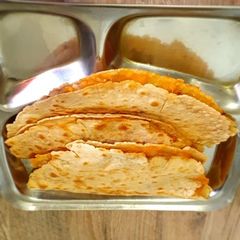 A picture of Homemade Instant Taco 🌮 (leftover chapati/wheat bread).