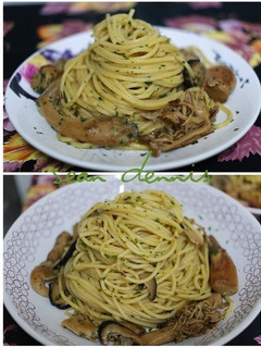 簡單原味健康百菇義大利麵 的食譜成品照片