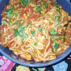 A picture of Chicken Masala Spaghetti.