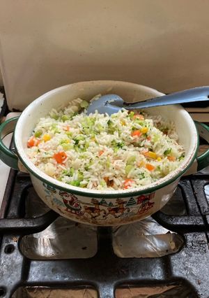 Una foto de Arroz con verdura práctico