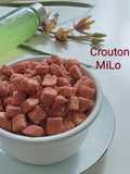Crouton MiLo (pinggiran roti tawar panggang tabur Milo)