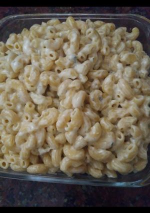 Una foto de Fideos con queso azul