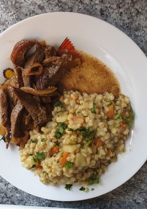 Una foto de Mote con papa.