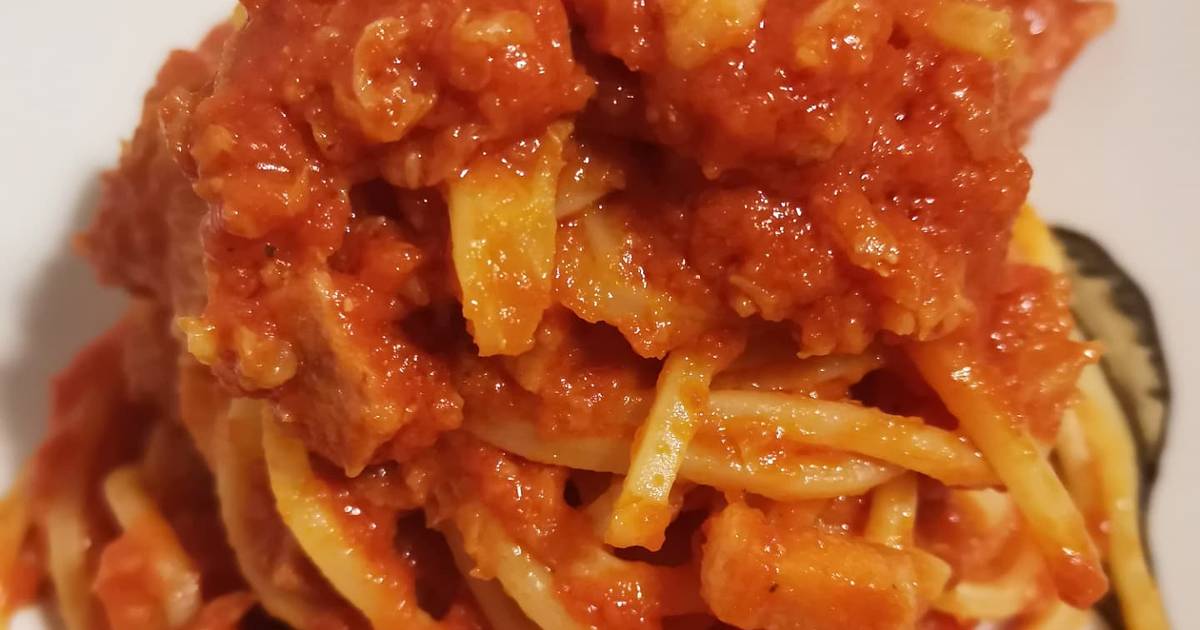 Ricetta Spaghettino quadratino, verza, pancetta affumicata, salsa