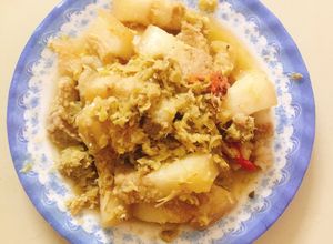 Hình của món Thịt ba chỉ giả cầy.