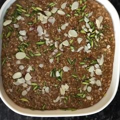 A picture of Almond, sesame and jaggery fudge (badam gur papadi).