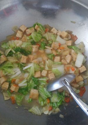 Foto resep Sawi tahu masak santan