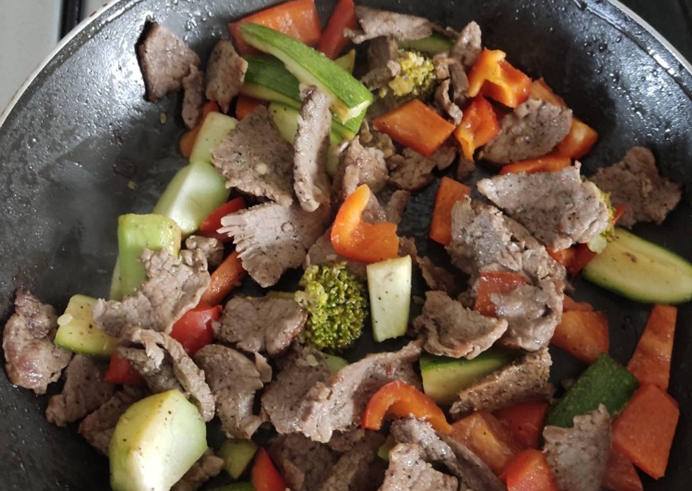 Fajitas de res con verduras