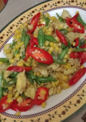 Foto resep Tumis buncis jagung telur