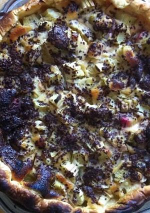 Une photo de Tarte rhubarbe et chocolat