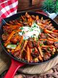 Solomillos de pollo en sartén de hierro fundido