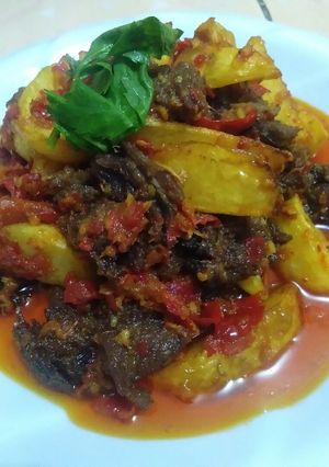 Foto resep Dendeng lambok batokok sama kentang
