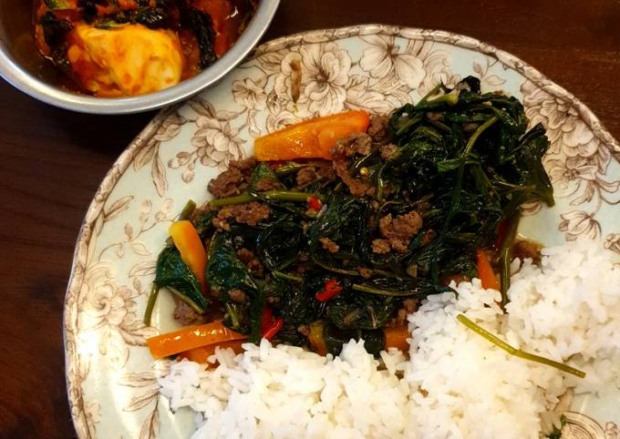 Langkah Mudah Membuat Resep Cah kangkung daging giling