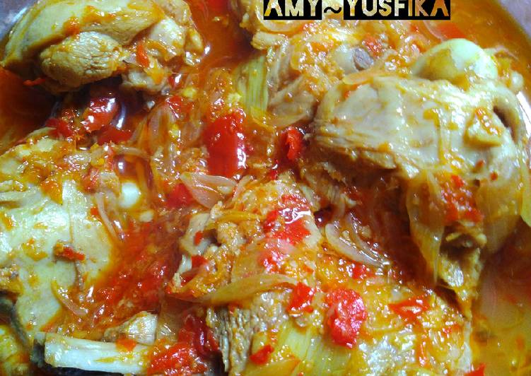 Resep Ayam Masak Asam Pedas (ayam kelaq bagek) khas lombok Anti Gagal