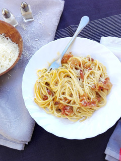 Una foto de Spaghetti a la carbonara