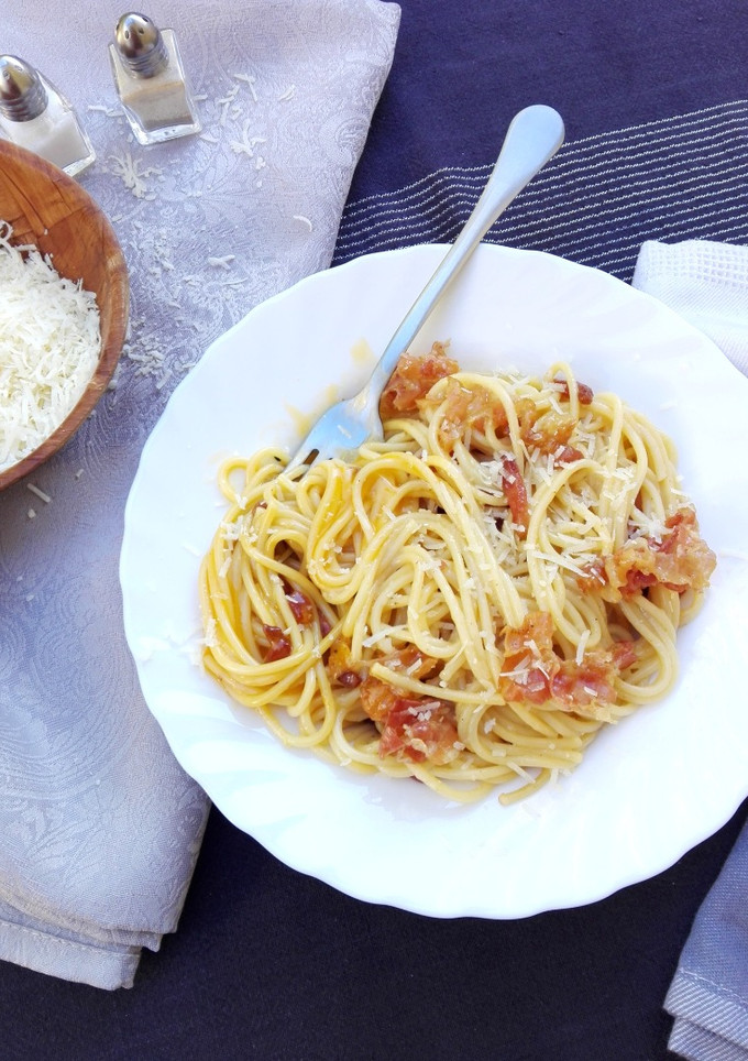 Una foto de Spaghetti a la carbonara