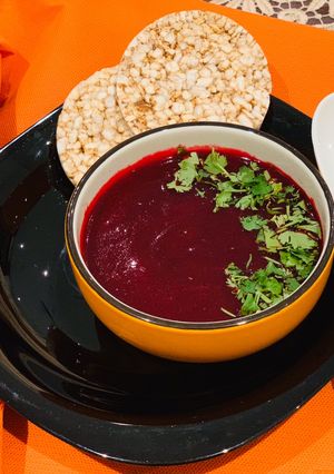 A picture of Beetroot Carrots Soup.