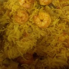 A picture of Prawn pulao.