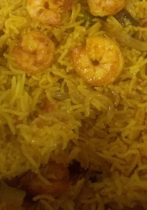 A picture of Prawn pulao.