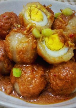 Foto resep Cilok Telur Puyuh Bumbu Kacang
