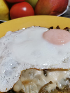 Una foto de Judías verdes champiñón y huevo!!!