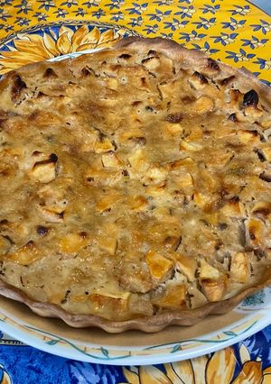 A picture of Apple, Banana, and Caramel Tart.