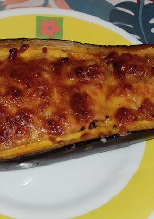 Una foto de Berenjenas rellenas de carne
