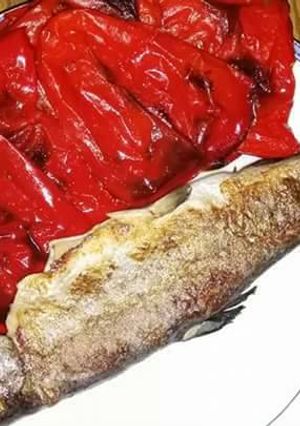 Foto principal de Pimentos asados con trucha a la plancha